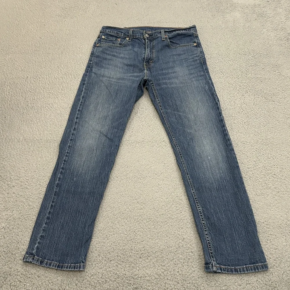 Levis Jeans Mens 33x30 Blue Denim 502 Tapered American Stretch Medium Wash Adult